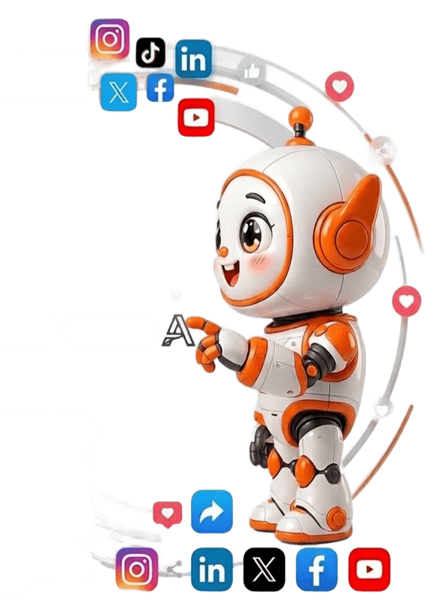 Social media marketing illustration - Instagram, LinkedIn and TikTok growth
